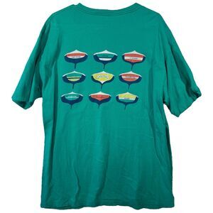 Nautica Bermuda Fishing Green T-Shirt Men's Oversized Summer Top Vacation Tee 2X